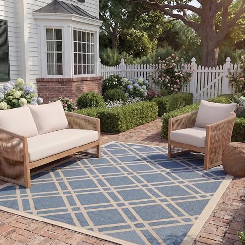 Tapete rectangular azul beige 144 x 108 cm SAFAVIEH miniatura 1