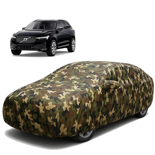 Image of Sulfar 100% Waterproof Car Body Cover Compatible with Mirror for Volvo XC60 with Long Lasting Durable Material (Triple Stitched, Full Bottom Elastic, Camouflage Army)