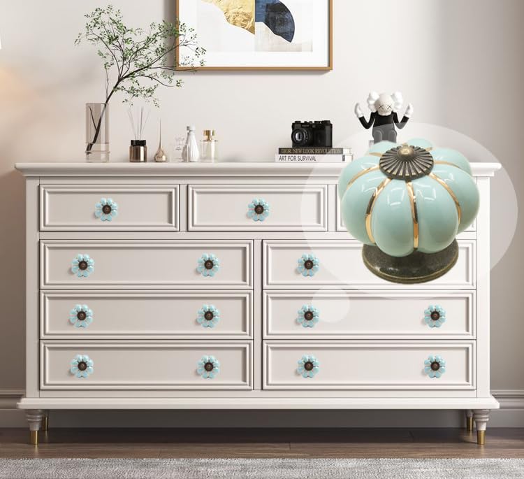 Uxcell 8 Pomos De Cerámica Vintage Para Cajones Y Armarios, Armarios