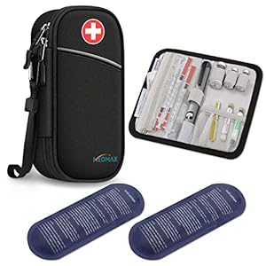 MEDMAX Insulin Cooler Travel Case with 2 Ice Pack, Water Resistant Insulated Diabetic Medication Organizer Carrying Bag…