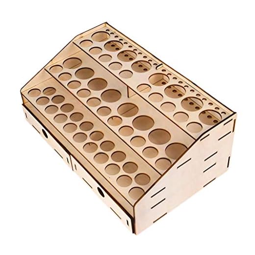 Hellery Organizador de Madera con 4 Capas de Escalera de 58 Botellas de Tinta y Pintura