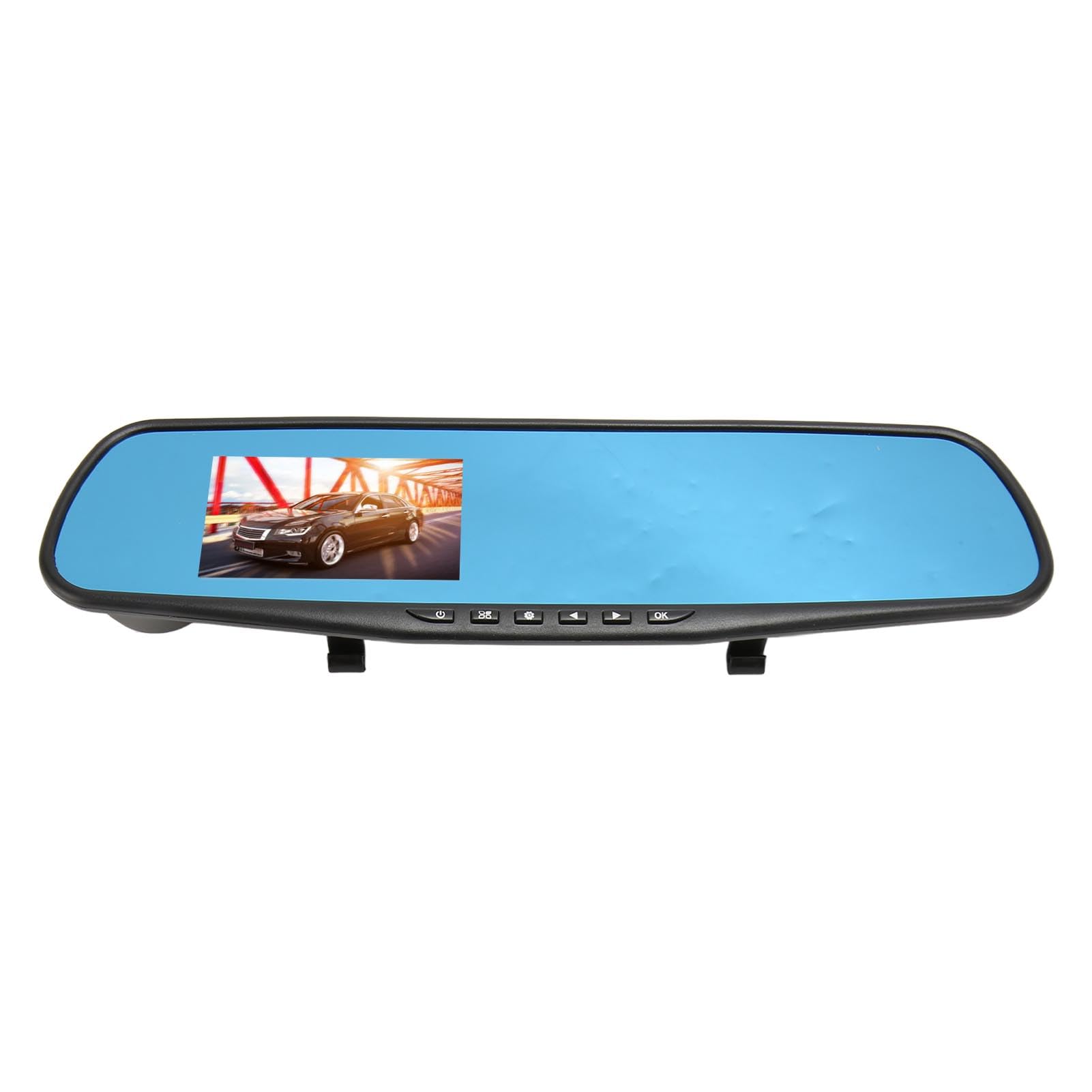 Miroir 3,5 Pouces et Caméra 1080P, Anti-secousse, Enregistrement en Boucle, Détection de Mouvement, Moniteur de Stationnement, Rétroviseur Intelligent pour Conduire Le