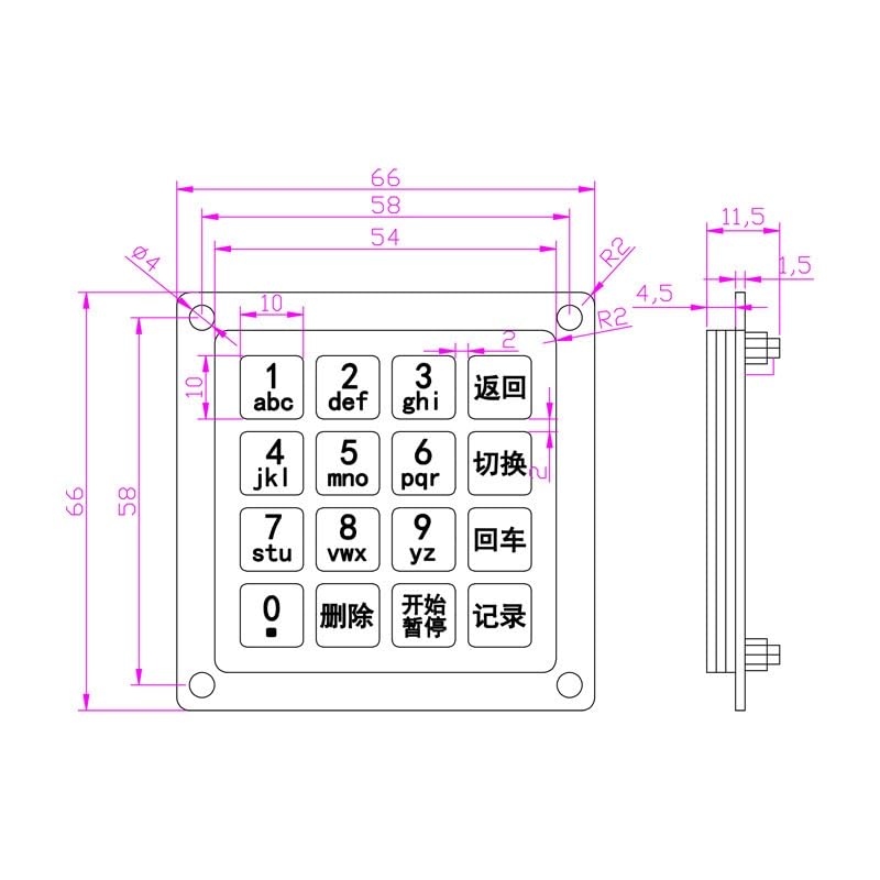 Tastiera in acciaio inossidabile metallico, mini tastierino numerico compatto a 16 tasti(USB)