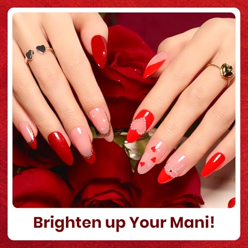 Image of Beetles Red Gel Nail Polish Set - 6 Colors Jelly Shimmer Burgundy Gel Nail
