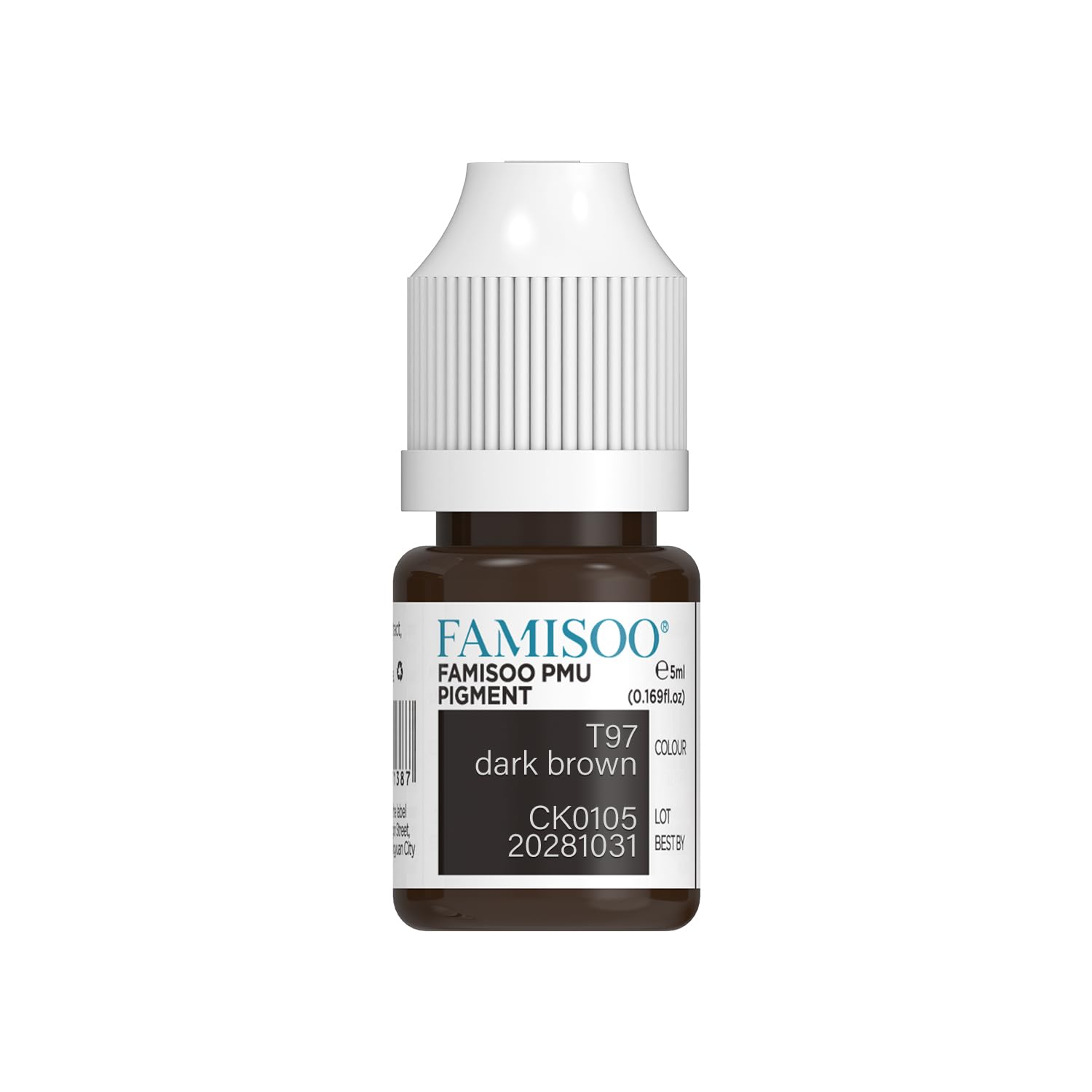 PMU Pigments for Eyebrow 0.169oz/5ml Professional Tattoo Ink for Long-Lasting Eyebrows Color Microblading Ink Permanent Makeup Beauty Tattoo Supplies(T97 Dark Brown)