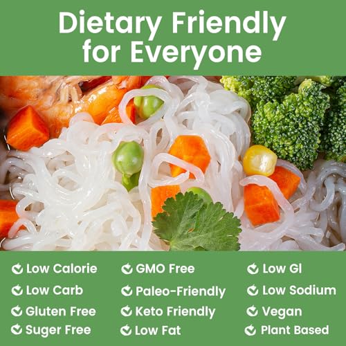 Image of Hethstia Konjac Noodles Angel Hair - 6-Pack Shirataki Noodles, Low Calorie, Low Carb, Sugar-Free, Gluten-Free, Keto and Paleo Friendly, Vegan, Healthy Konjac Pasta, 52.91 oz