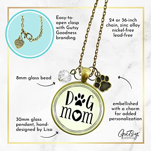 Gutsy Goodness PRNE24005675 Pendant Necklace For Dogs Lover Dog Mom Jewelry Handmade Best Friend Canine Paw Print Charm 24 Inch thumb #4