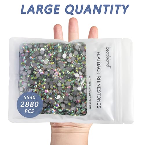 Image of Beadsland Flat Back Crystal Rhinestones Bulk, Crystal AB, SS30, 2880pcs