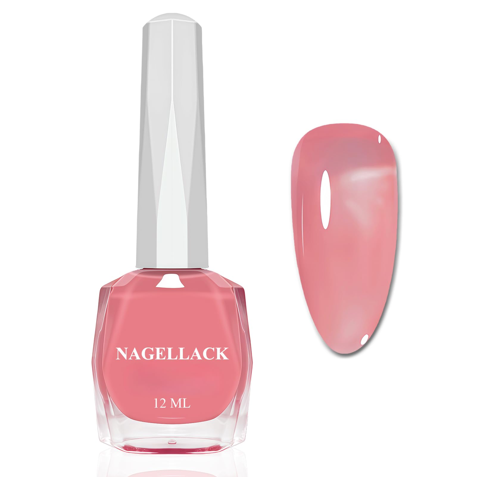 Nude Rosa Nagellack - 12 Ml Schnelltrocknender Nagellack Pink - Natürlich Jelly Nagellacke Langanhaltend - Ölbasis Atmungsaktiv Transluzent Nail Polish für Frauen DIY Nail Art (Nude Pink)