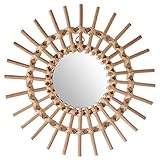 Spiegel Soleil , Rattan, D30 cm - Beige - Atmosphera