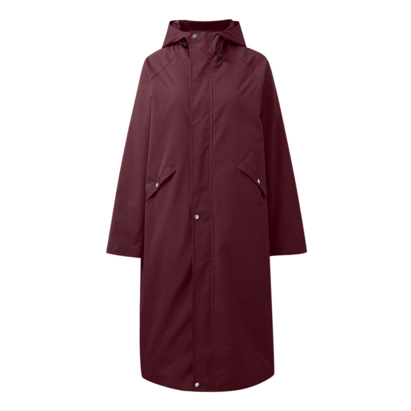 Generisch Chubasquero largo para mujer y hombre, impermeable, plegable, poncho de lluvia reutilizable, chaqueta de lluvia para bicicleta, chaqueta con capucha, chaqueta de color sólido para exteriores