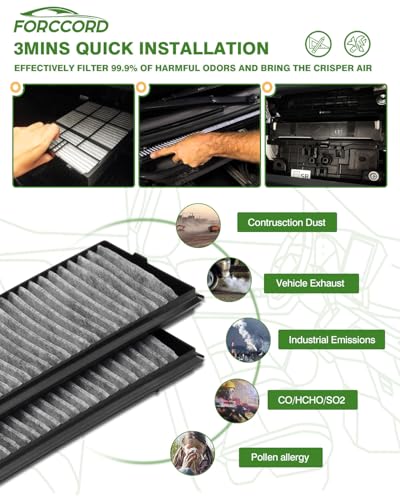Image of 2-Pack Cabin Air Filters for BMW 330Ci, X3, M3, 330xi, 330i, 328is, 325xi | for 325i, 318ti, 325Ci, 323is Replace#CF10362, Cabin Filter Automotive Replacement Passenger Compartment Air Filters
