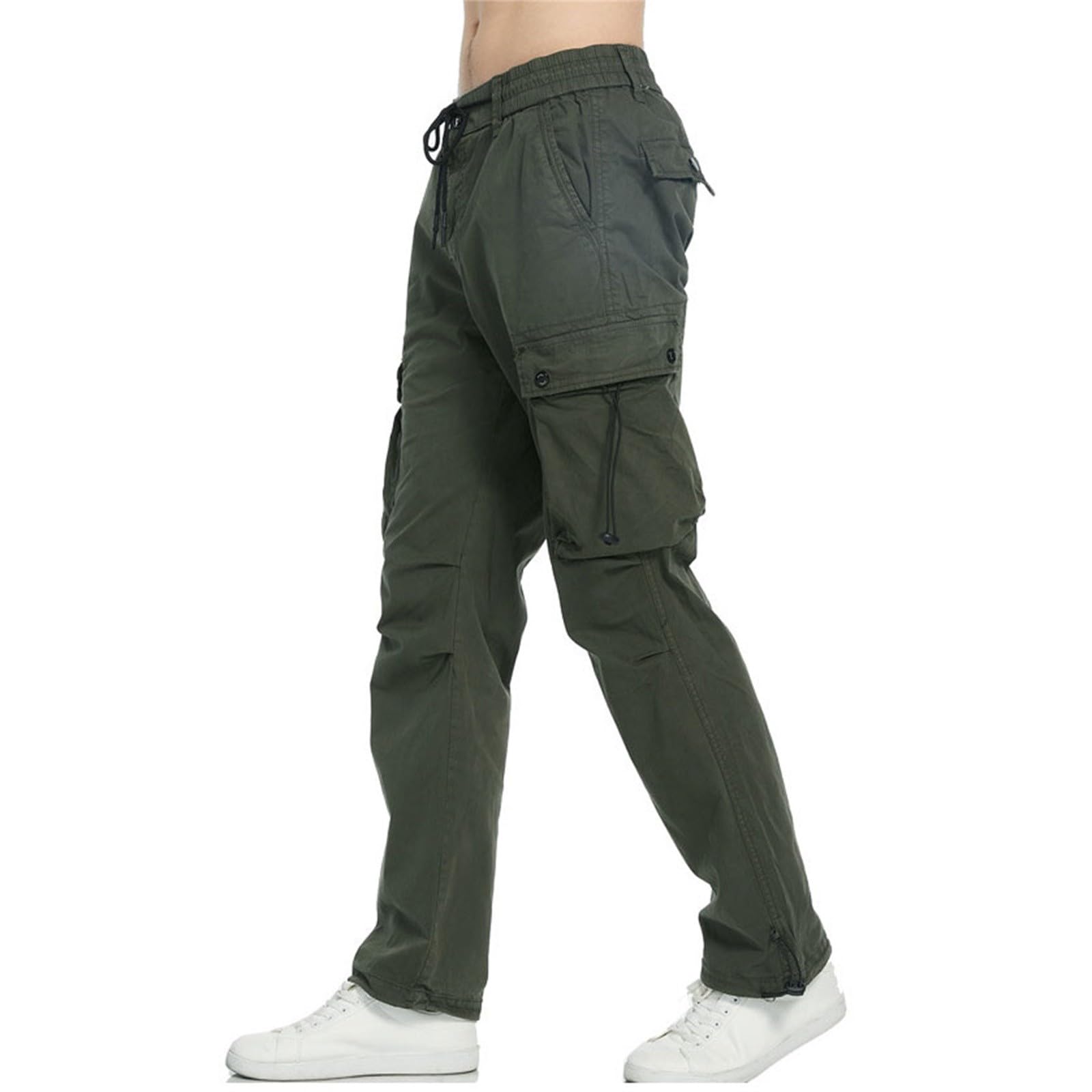Pantaloni cargo lunghi da uomo, in cotone, per attività all'aria aperta, moderni, con tasche, tinta unita, casual, pantaloni da lavoro, pantaloni cargo vintage, pantaloni da trekking per uomini