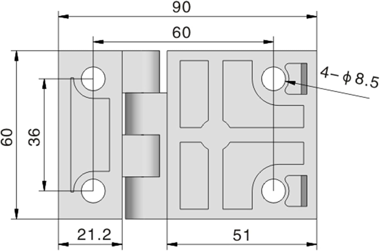 CL226-A-4 Hinge Power Cabinet Network Cabinet Door Hinge Ss 180 Degree Hinge 1Pcs
