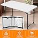 FROASISPRO 4ft Folding Table, Portable Fold-in-Half Adjustable Height Utility Table for Indoor/Outdoor Use, Durable HDPE & Steel, Stable & Lightweight, Multi-Purpose, White