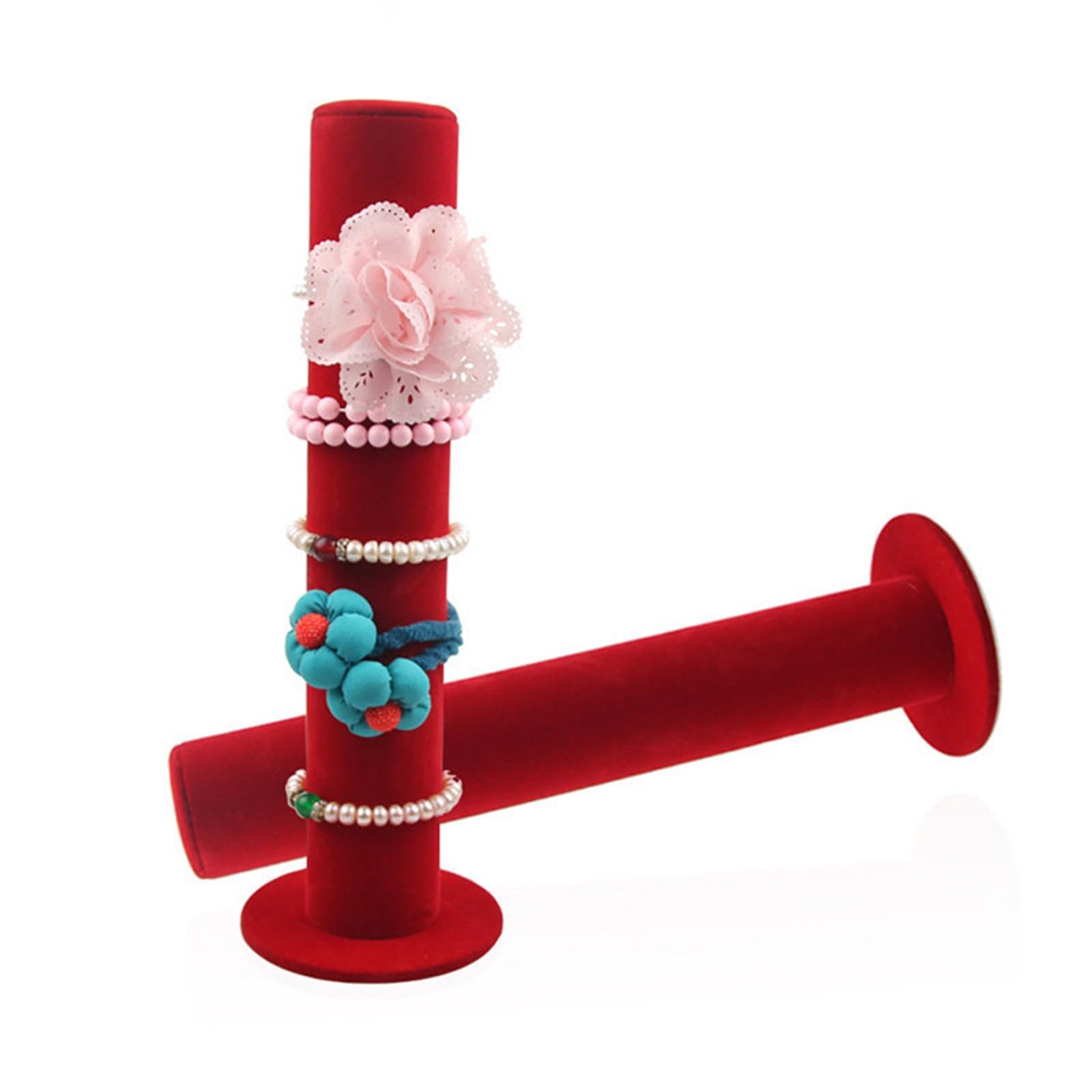 TLMDXTEU Bracelet Holder Stand Head Flower Jewelry Props Bracelet Display Stand Jewelry Organizer(Red)