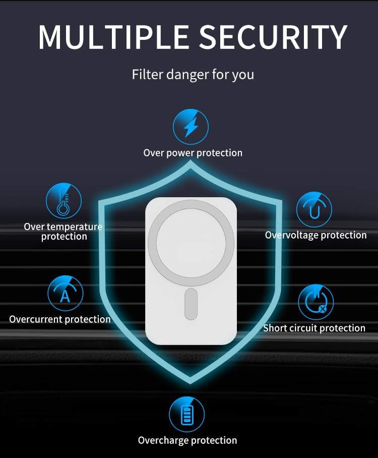 Miniatura 7 de KAPAN Cargador de coche inalámbrico magnético de 15 W, cargador de coche inalámbrico compatible con iPhone 121314 ProPro Maxmini14 Plus, Samsung