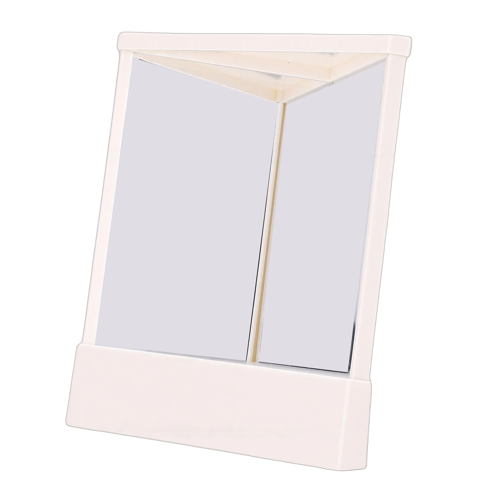 FILFEEL Lustro Nie Cofające, Lustro z Systemem Podwójnego Odbicia Lustrzanego, Bez Odwracania Lewego Prawego, Nie Wymaga Kalibracji, z ramą z Tworzywa ABS, do Makijażu, Stylizacji, (WHITE)