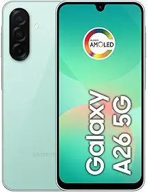 Samsung Celular Galaxy A26 5G 256GB, 8GB RAM, Câmera de 50MP, IP67, Tela Super AMOLED 6.7", NFC (Verde)