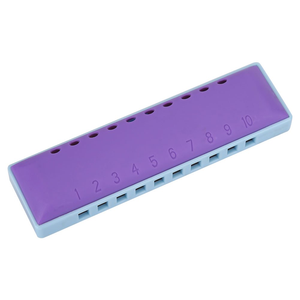 Harmonica z bezpieczną budową żywicy, Przezroczyste Tony i Adnotacje Cyfrowe, Idealne Pierwsze Instrument dla Dzieci i Początkujących, Fioletowe żywice Harmoniczne dla Rock Jazz Folk