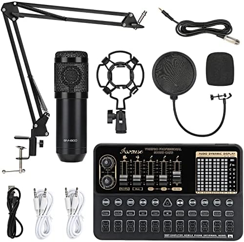 Asmuse Condenser Microphone Bundle BM-800 Mic Equipment with Reside Sound Card for Broadcasting Asmuse Condenser Microphone Bundle BM-800 Mic Equipment with Reside Sound Card for Broadcasting