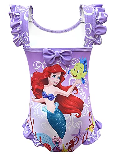 Wyyxxt Toddler Girls Swimsuit One Piece Swimwear Sleeveless Beach Bathing Suit (5 Years,Purple) #TOP1