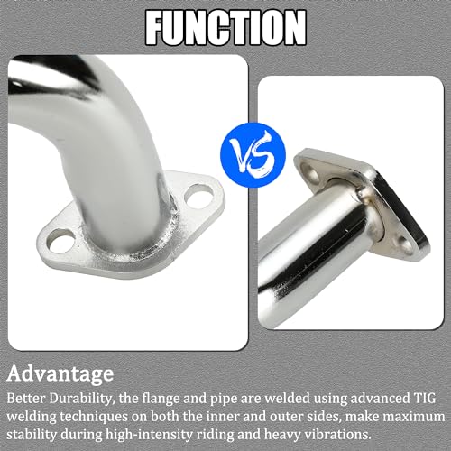 Image of YOXUFA Mini Bike Exhaust Pipe Muffler Replacement for Predator 212 224cc 196cc Coleman CT200U BT200X CT200U-EX 6.5hp Baja Warrior Massimo MB200 GX160 Engine Go Kart Parts with Heat Shield Tape