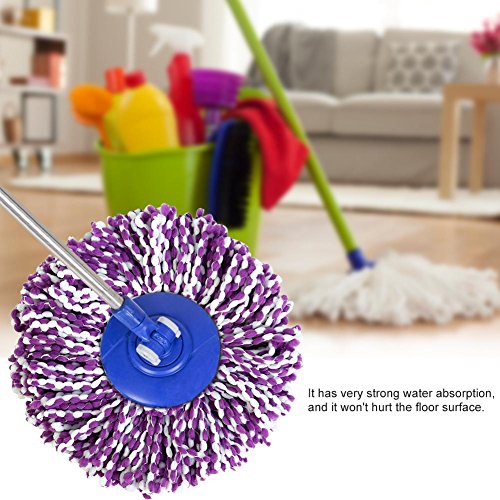 Image of Huhushop Spin Mop Head Refills Microfiber Round Spin Mop Head Replacement for Universal Spin Mop System Perfect for Home Commercial Use (Purple+White)