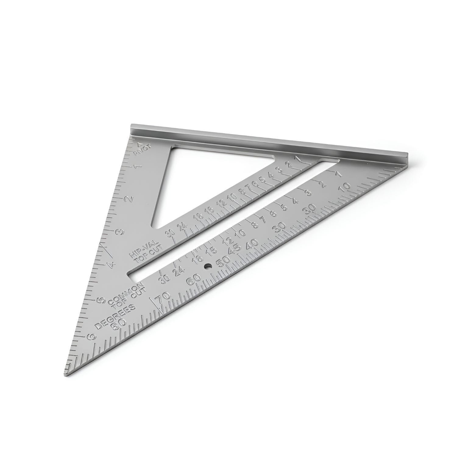 DeoDap Double Side Scale Aluminium Alloy Metric Inch Triangle Ruler Measurement Hand Tools, Speed Square, Square Layout Tool (7 inch speed square)-image-24