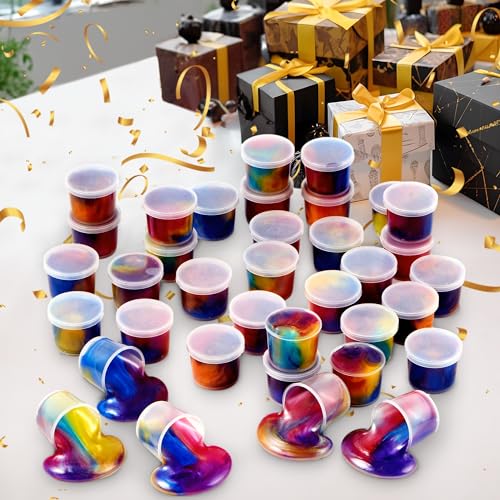 Image of JOYIN Slime Party Favors, 36 Pack Galaxy Slime Cup - Stretchy, Non-Sticky, Mess-Free, Stress Relief, and Safe - Toys for Girls and Boys - Classroom Reward, Party Supplies, Halloween