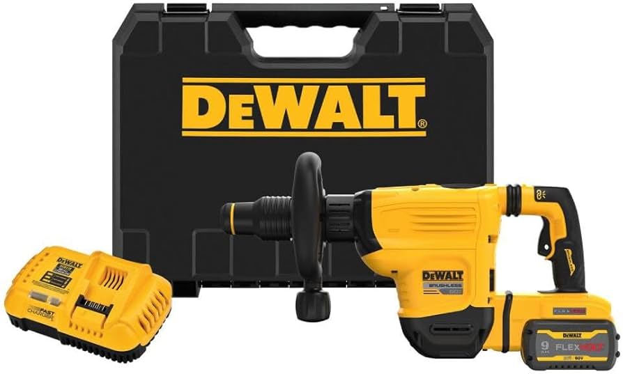 DEWALT 60V MAX 15 lb. Cordless SDS Max Chipping Hammer Kit with DEWALT 60V MAX 15 lb. Cordless SDS Max Chipping Hammer Kit with