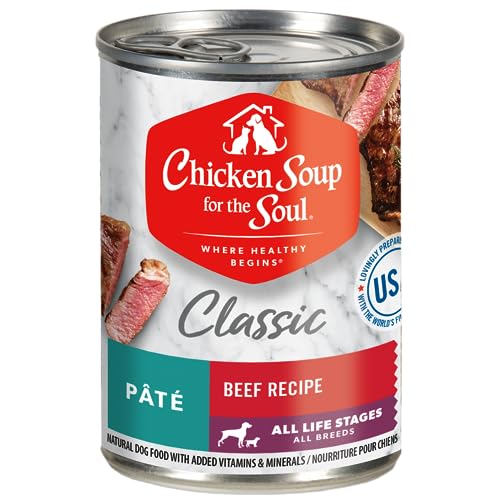 Rooster Soup for the Soul Pet Meals Traditional Moist All Phases Canine Meals, Beef Pate, 13 Ounce Can (Pack of 12), Soy Free, Corn Free, Wheat Free, Canned Canine Meals Made with Actual Elements Rooster Soup for the Soul Pet Meals Traditional Moist All Phases Canine Meals, Beef Pate, 13 Ounce Can (Pack of 12), Soy Free, Corn Free, Wheat Free, Canned Canine Meals Made with Actual Elements