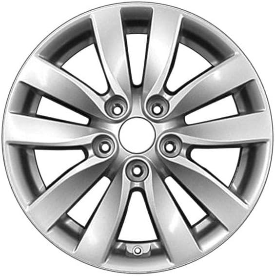 16 inch Aluminum Wheel For Forte 2014–2016 5-Double All Painted Sparkle Silver; Uses Tpms 5 Lug 114.3 mm 16 x 6.5 in Reman - Factory Wheel Rim
