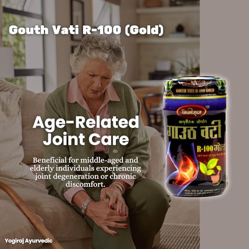 Image of Gouth Vati R-100 Gold | Ayurvedic Herbal Tablets for Joint Comfort & Daily Mobility Support | 40 Tablets Each | Pack of 2