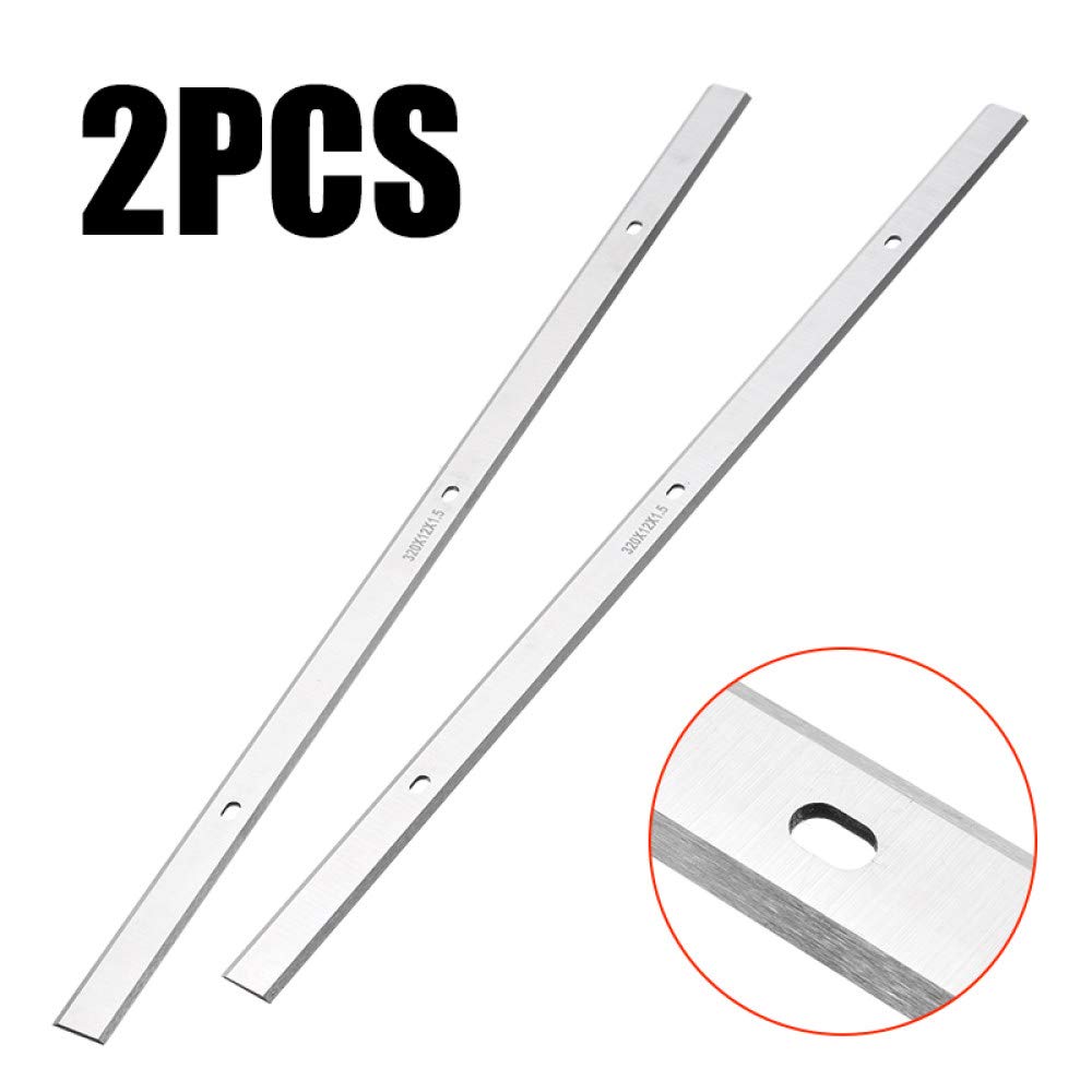 2 piezas de acero, cepilladora industrial, cuchillas para ensamblar, cuchillas de doble filo para cepilladora AP-12 de repuesto, 320 * 12 * 1,5 mm, como se muestra