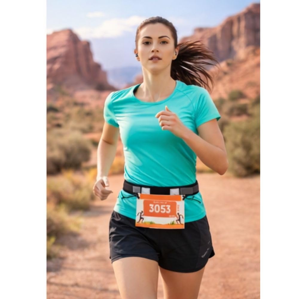 Livfit Race Bib Holder Belt with Gel Loops for Marathon & Long Runs (Pack of 1, Assorted Color)