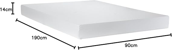 Cool Touch Memory Foam Mattress Rolled 3 Zone 3ft 4Fft 4ft6 5ft 6ft Sizes Removable Zip Cover (3ft Single)