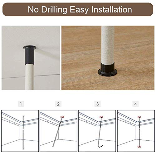 Sistema Guardaroba Telescopico, Appendiabiti di Acciaio Robusto Sistema Guardaroba Estensibile, Altezza e Larghezza Regolabili, Appendiabiti per La Camera con 2 Ganci - Image 7