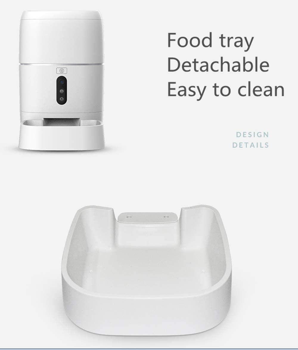 Alimentatore Automatico di Animali Domestici per Cani e Gatti Dispenser di Alimenti 6l per Cani e Gatti Fino a 10 pasti al Giorno Video Telecomando Registrazione Timer Automatico