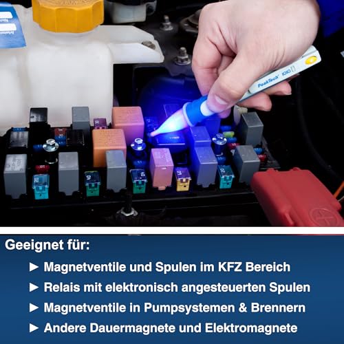PeakTech P 1010 – Magnetfeldprüfer mit LED-Taschenlampe – Zum Prüfen von Relais, Magnetspulen,...
