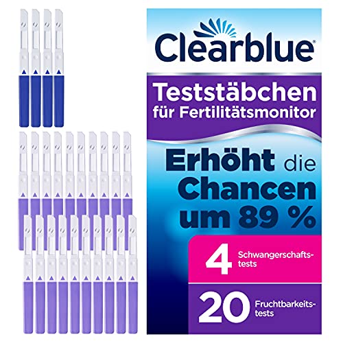 Clearblue, Kinderwunsch Fertilitäts Schwangerschafts Teststäbchen 20+4 für den Fertilitätsmonitor Advanced, 24 stück