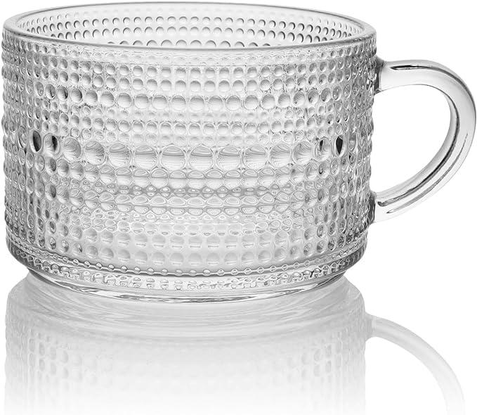 Lot De 2 Tasses à Café Vintage En Verre Avec Cuillères, Verres