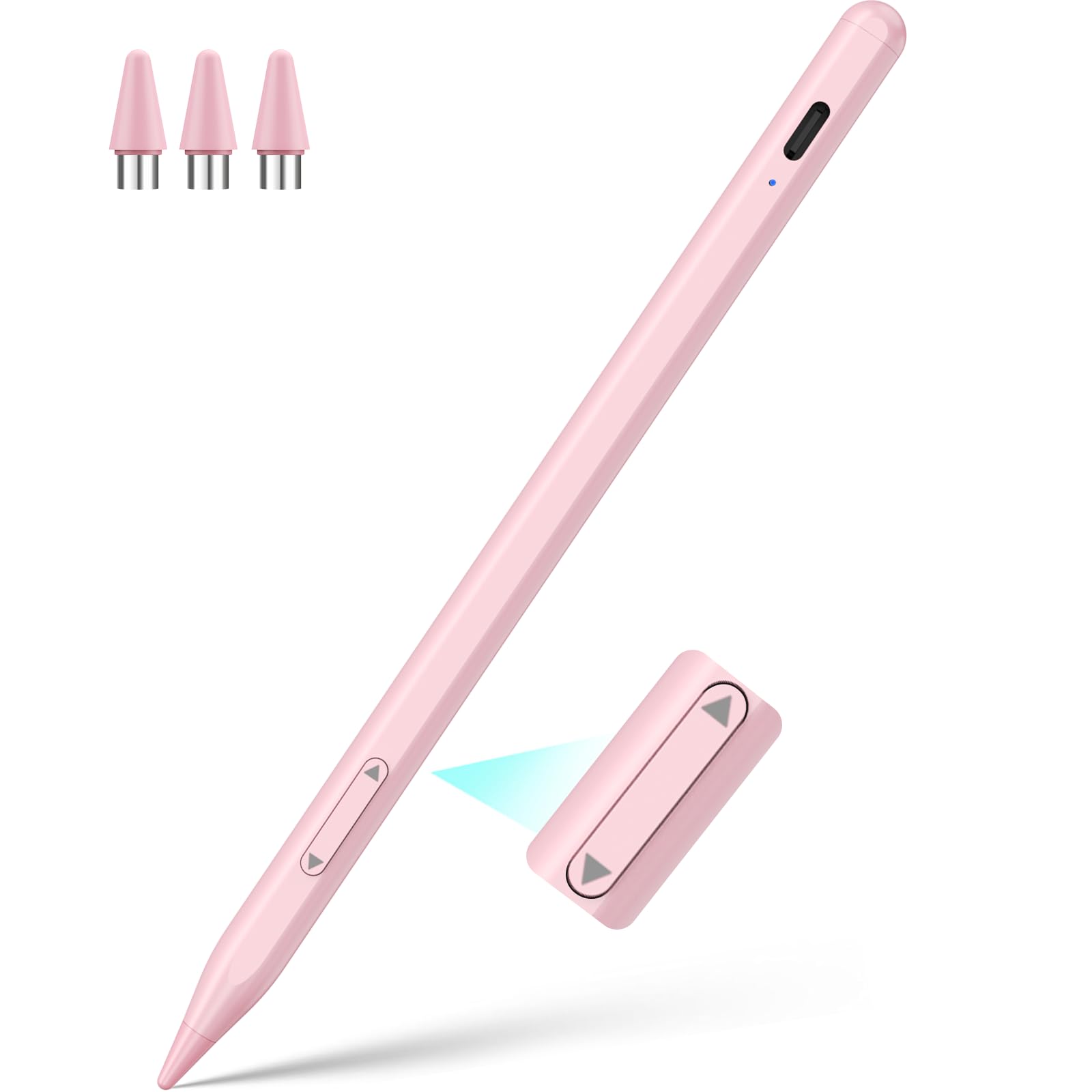 Lápiz capacitivo universal para iPhone, 2 lápices capacitivos de carga rápida para iPad | Compatible con iPhone, Apple iPad Pro Air Mini, Android, tablet, todas las pantallas táctiles, color rosa