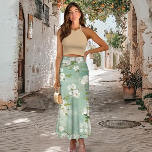 Women's Casual High Waisted Fishtail Bodycon Long Maxi Skirt A-Line Flared Maxi Skirts Fit Cocktail Party Wedding3