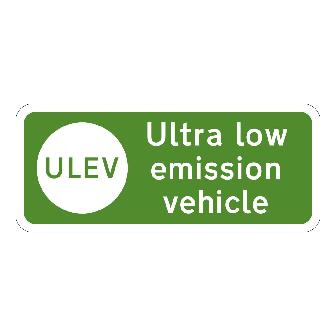 ULEV Ultra Low Emission Vehicle Sign, 190mm x 80mm, Self-Adhesive Vinyl Bumper Sticker (10)