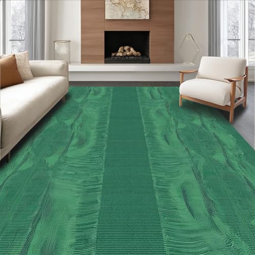 ODIKA Flatwoven High Traffic Area Rug 2x3, Evergreen Cascade Textured