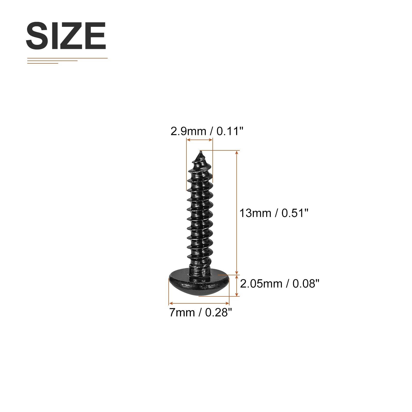 DTGN #4x1/2 Sheet Metal Screws, 100 Pack, for Wood Furniture - Image 2