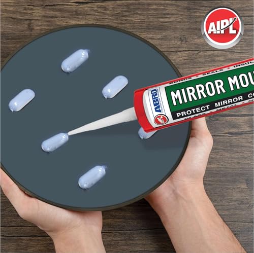 Image of AIPL Mirror Mounting White Silicone Sealant a€ inch 280ml a€ inch Neutral Cure Adhesive for Mirrors Glass & Metal a€ inch With Applicator Gun a€ inch Waterproof Anti-Fungal Long-Lasting Bond