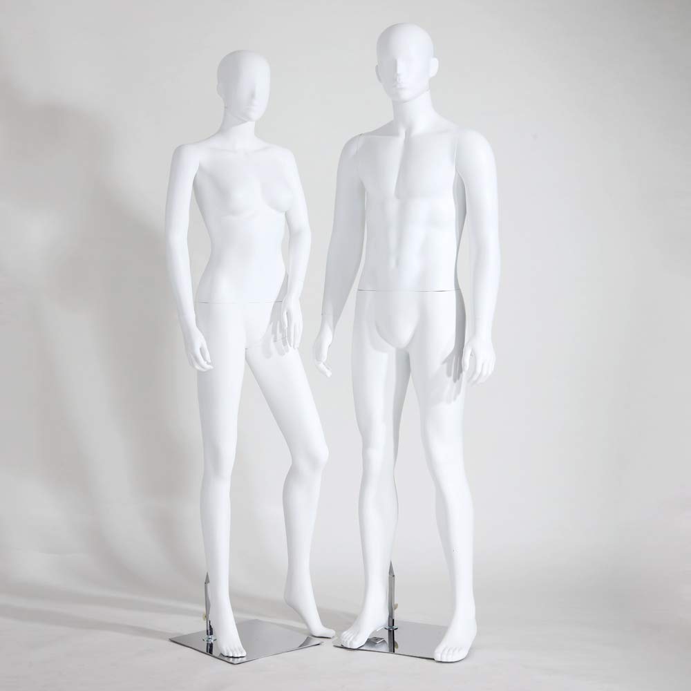 Nouveau Haute Qualité Mannequin Blanc Abstrait en Forme de Nez et de Bouche Mat - Femme Masculine (LF4-6 Blanc Mat)