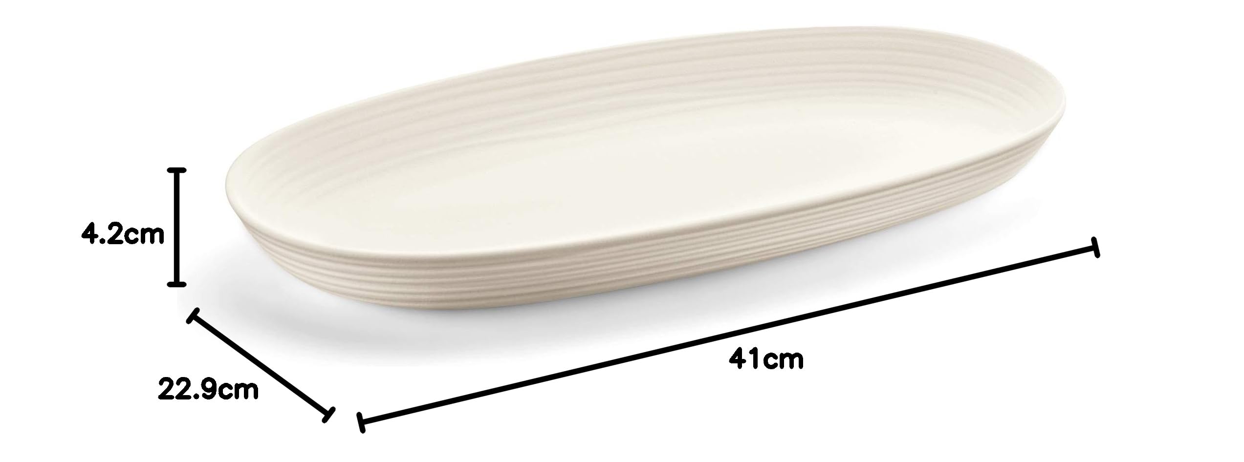 Guzzini Tierra Vassoio da Portata, Pio&Tito Toso, 41 x 22.9 x H 4.2 cm, 5000 cc, Bianco